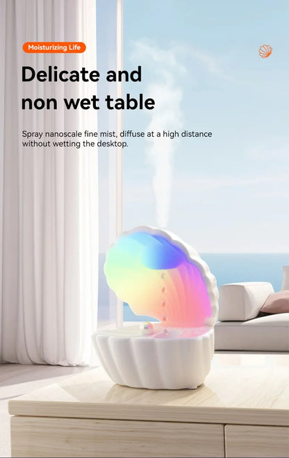 Shell Schlafhilfe Bluetooth Lautsprecher – RGB Nachtlicht mit Luftbefeuchter & Anti-Schwerkraft-Design