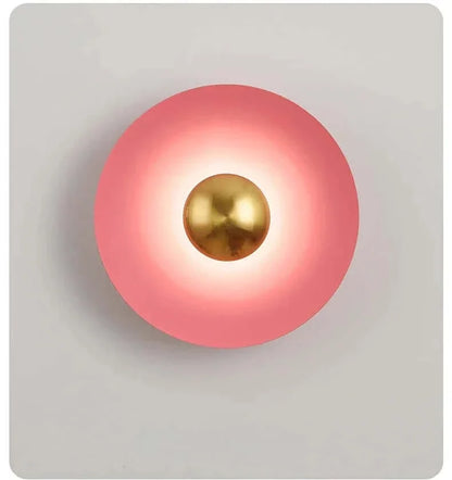 Bunte 30 cm Moderne Kreiswandlampe mit Gold