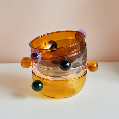 Borosilikat Glas Becher – Farbige Tönung mit Punktdetails – Hitzebeständig & Spülmaschinenfest