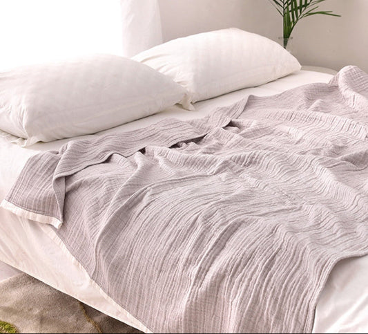 Sechs-Lagen Musselin Decke Grau 150x200 cm – Atmungsaktiv & Vielseitig – 100% Baumwolle