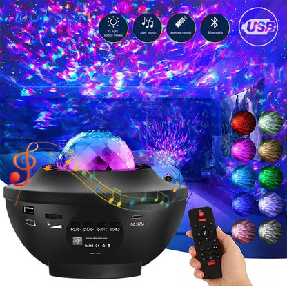 Bunter Sternenhimmel Projektor Nachtlicht Kinder Bluetooth Musiklampe Geschenk