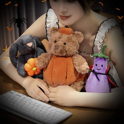 Garduru - Niedliches Kuschelset mit Bär, Hase und Aubergine für Halloween