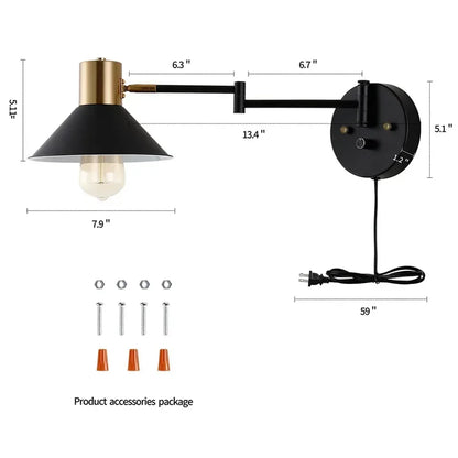 Dimmbares Metall-Wandlicht – Verstellbare Nachttisch-Stehlampe für moderne Häuser