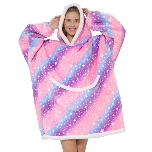 SnugJoy – Fleece-Decke mit Kapuze