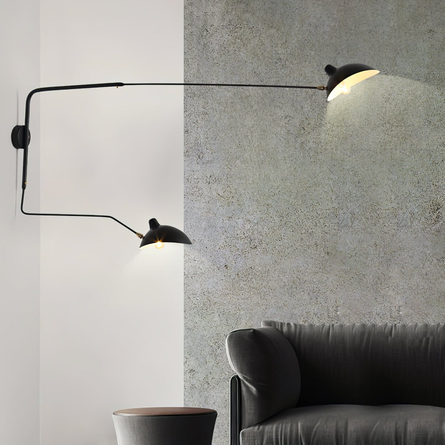 Garduru Mouille Einarmige Wandlampe – Ikonisches Design der 1950er Jahre mit verstellbarem Arm