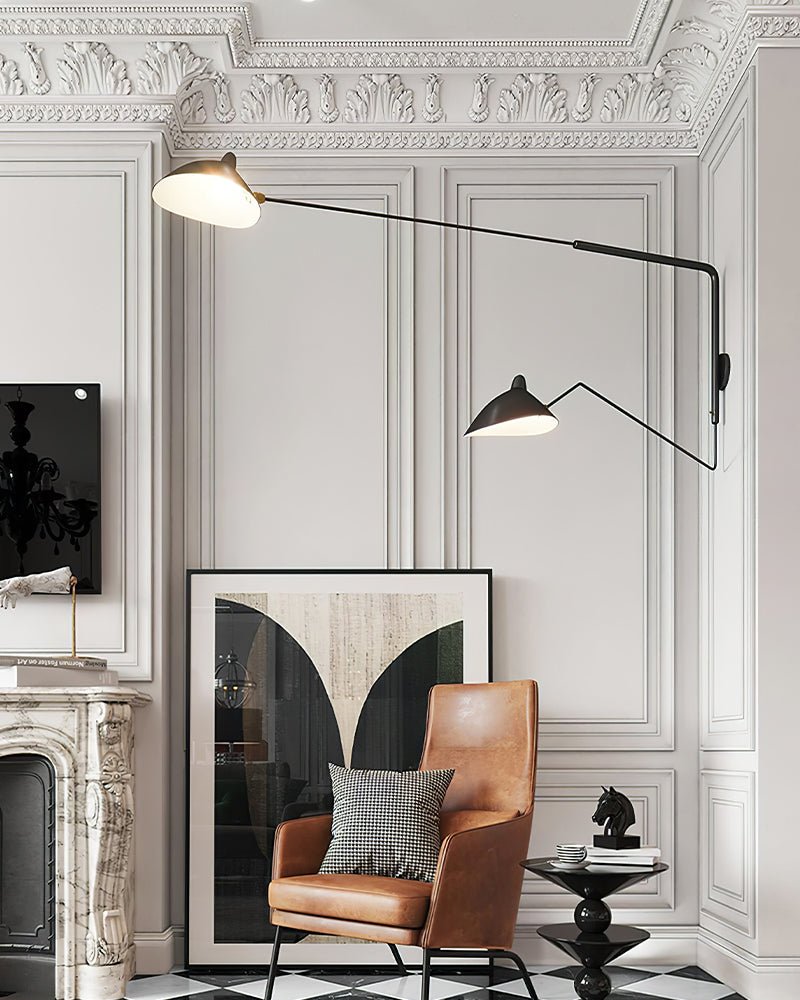 Garduru Mouille Einarmige Wandlampe – Ikonisches Design der 1950er Jahre mit verstellbarem Arm
