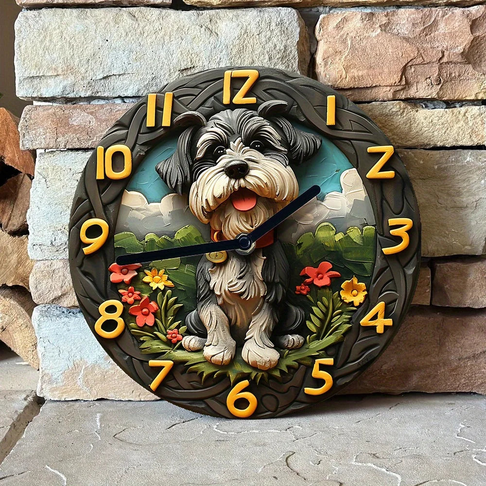 Chic Silent Schnauzer Wanduhr