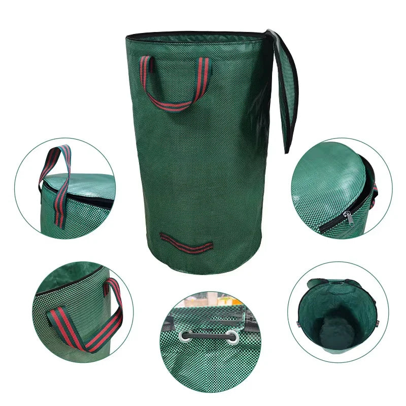 Gartenabfalltasche mit Deckel – Faltbare Laubsammlung Aufbewahrung