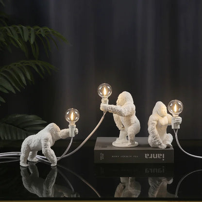 Garduru Gorilla Tischlampe | LED Nachtleuchte | Tierische Tischbeleuchtung für Zuhause