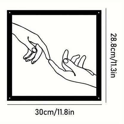 Verbundene Hände Metall-Wanddekoration – Minimalistisch und Verbindend