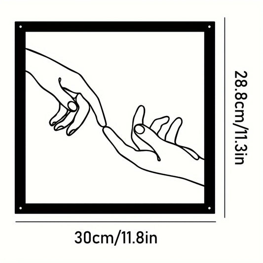 Verbundene Hände Metall-Wanddekoration – Minimalistisch und Verbindend