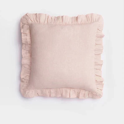 Kissenbezüge und Kopfkissenbezüge aus reinem Leinen mit sanften Volants - Linen Elegance