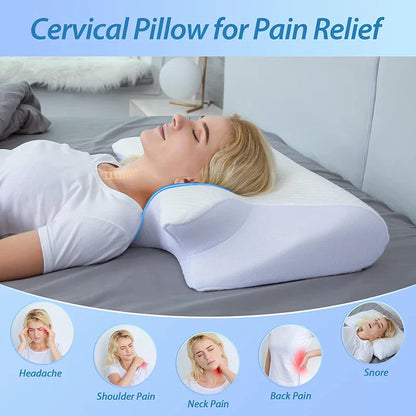 Memory Foam Nackenstützkissen – 2-in-1 Ergonomische Nackenstütze