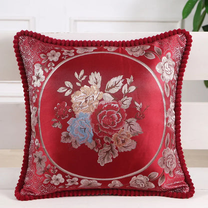 Florentina – Vintage Jacquard Kissenbezug mit europäischem Spiegelmuster