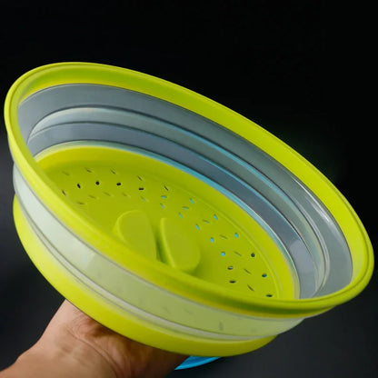 Mikrowellen Spritzschutz - Heizender faltbarer Silikondeckel zum Kochen & Frischhalten