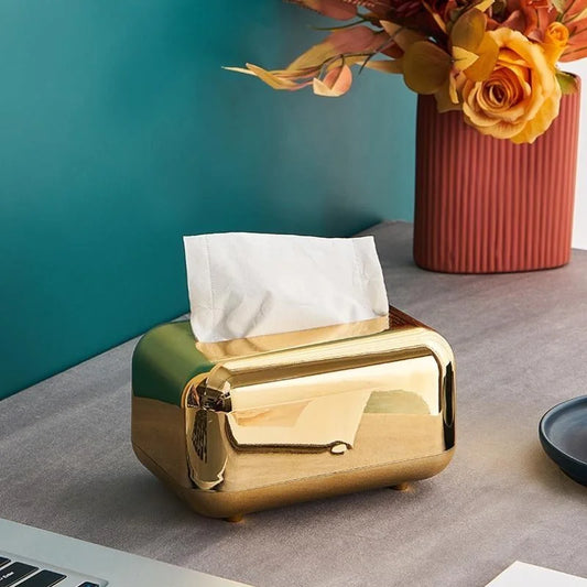 Amandi Luxury Gold & Silver Tissue Holder –Eleganter, langlebiger Organizer für zeitgenössische Räume