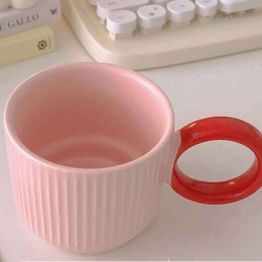 Großer Griff Japanische Keramische Kaffeetasse - Einzigartiges Post-Moderne Design