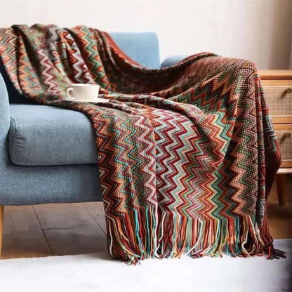 Retro Bohemian Strick gestreiftes Blanket