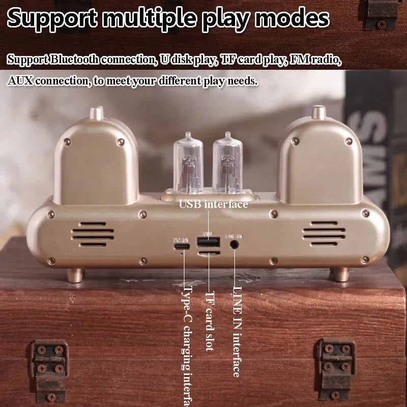 Retro Bluetooth Lautsprecher mit Atmosphärenlampe