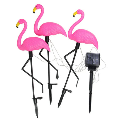 Garduru Außen Flamingo Lampen Set | Wasserdichtes LED Licht | Rasen Garten Dekor Sonnenbeleuchtung - Flamp
