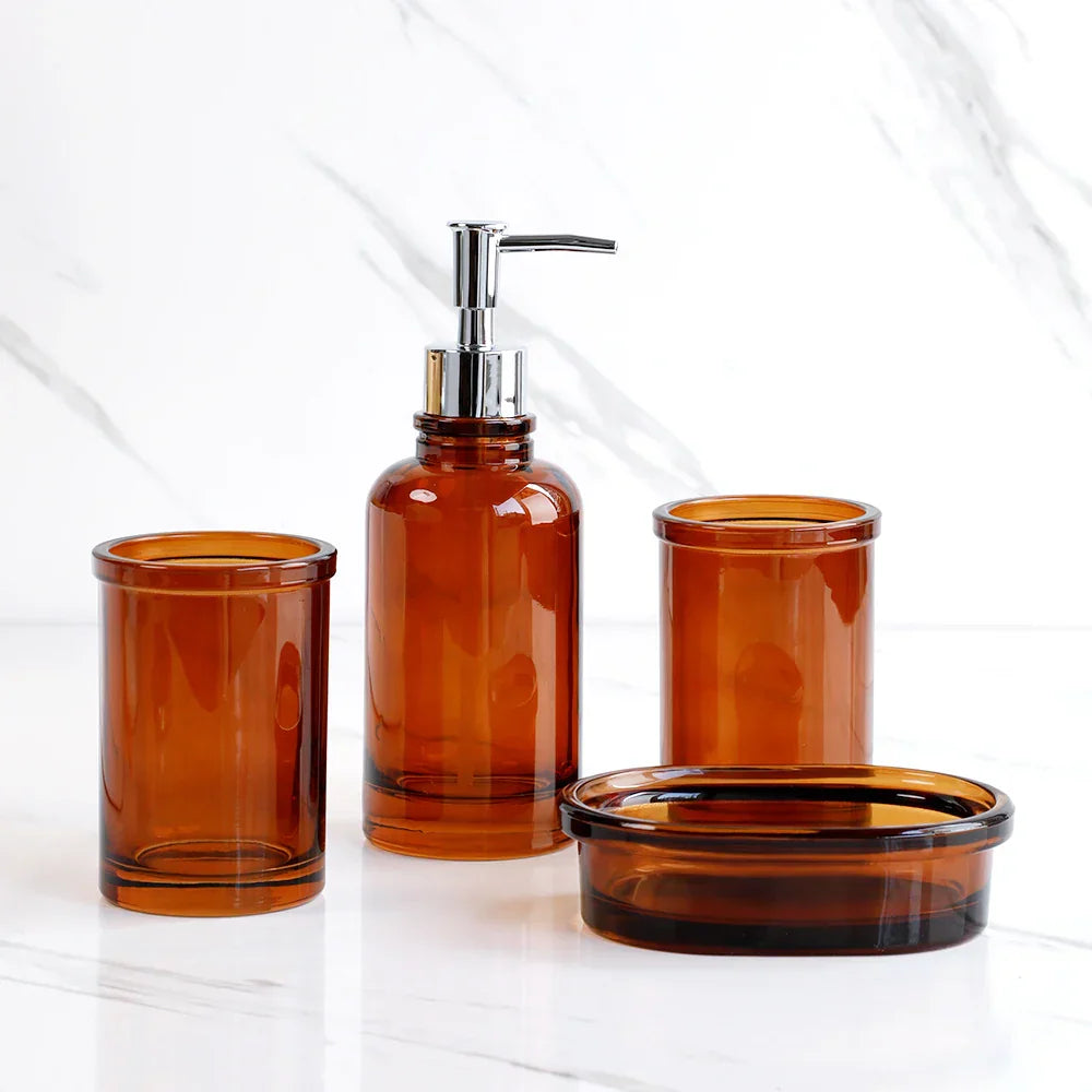 Apothecary Luxe – Elegantes Glas-Badezimmer-Set für einen zeitlosen Look