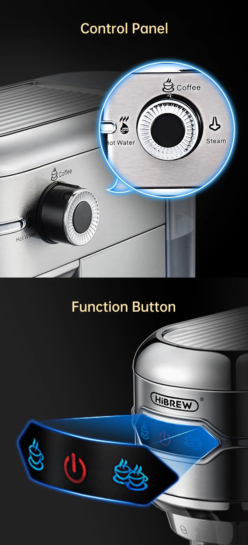 Slim Espresso Maschine – 20-Bar Halbautomatische Kaffeemaschine für ESE-Pads & gemahlenen Kaffee