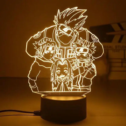 Naruto 3D LED Nachtlampe – Anime Licht mit Kakashi, Sasuke & Naruto