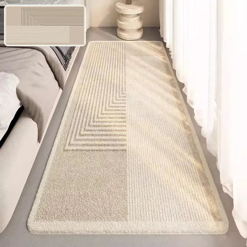 Royaleva Moderner Nachttischteppich - Weicher Faux Cashmere Rutschfester Langer Bereichsteppich