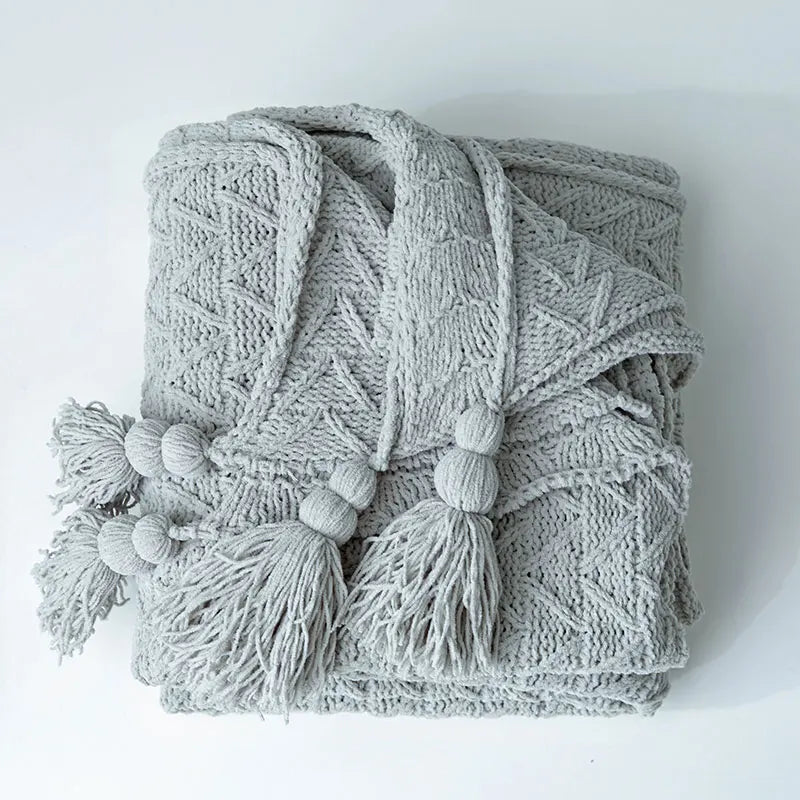 Garduru - Weiche Chenille-Strickdecke für Bett und Sofa