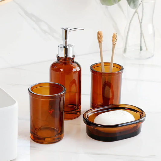 Apothecary Luxe – Elegantes Glas-Badezimmer-Set für einen zeitlosen Look