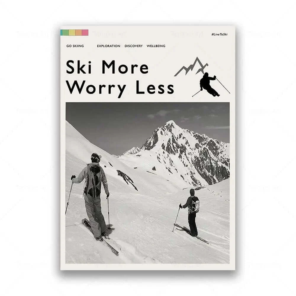 Ski More Worry Less Poster Kollektion