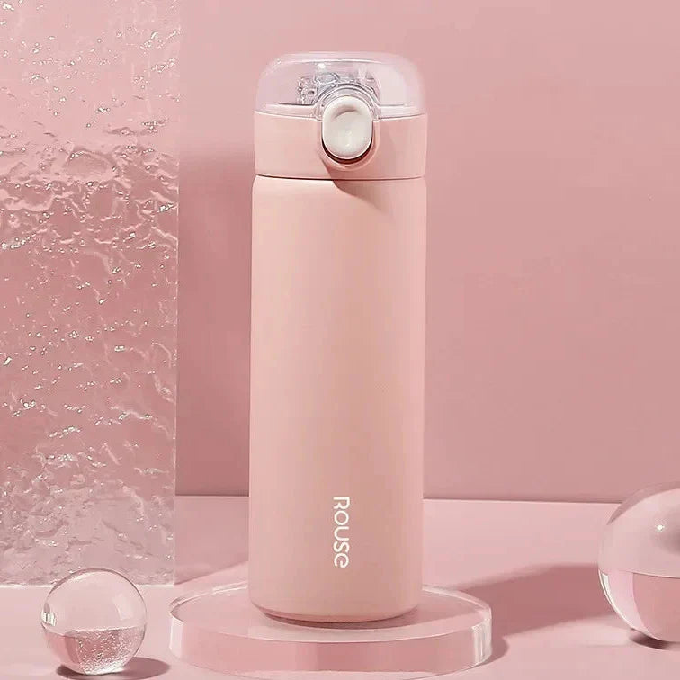 380ml Edelstahl Vakuumflasche mit Strohhalm Mädchen Thermos