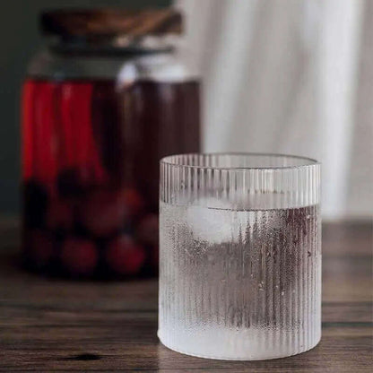 Set von 300ML geripptem Mi-Century Modern Old Fashioned Glas