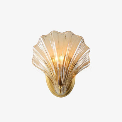 Wandapplique im Muschel-Design aus Messing und Glas – Moderne LED-Lampe