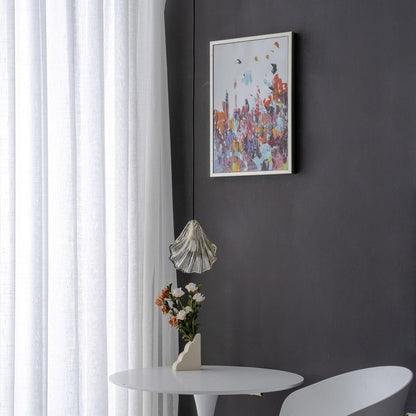 Suspension Mini Shell Design aus Glas und Messing – Moderne Hängeleuchte