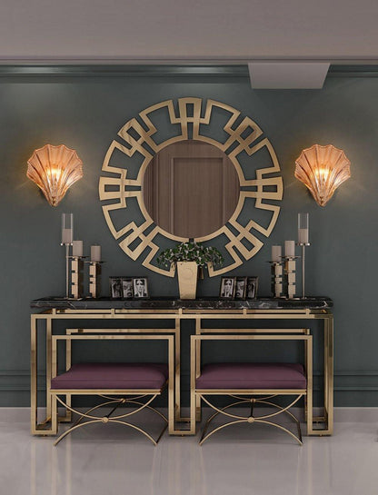 Wandapplique im Muschel-Design aus Messing und Glas – Moderne LED-Lampe