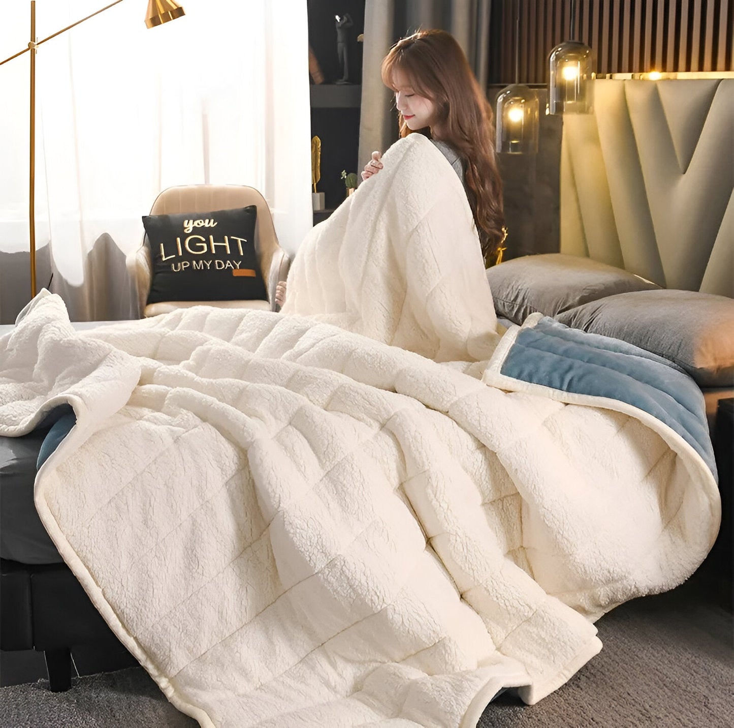 Luxuriöse Sherpa-Fleece-Decke - Super weich, unglaublich gemütlich und warm
