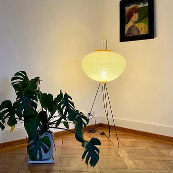 RoyaleGlow Akari Noguchi Tischlampe – Japanische Washi-Papierlaterne mit sanftem ambientem Licht