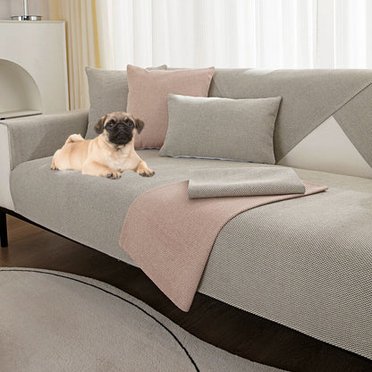 Baumwolle und Leinen Sectional Couchbezüge, rutschfeste Sofabezüge für Hunde Katzen Kinder Loveseat Recliner L-förmige Armlehne Rückenlehne