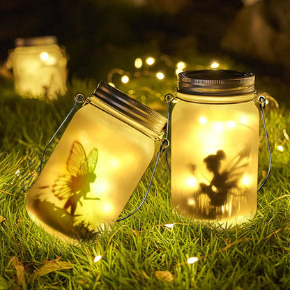 Glas Feenlampe – Solarbetriebene Einmachglaslaterne für magische Außen- und Gartendekoration