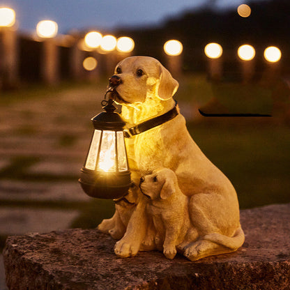 Garduru | Niedliche Hundestatue Gartenlicht