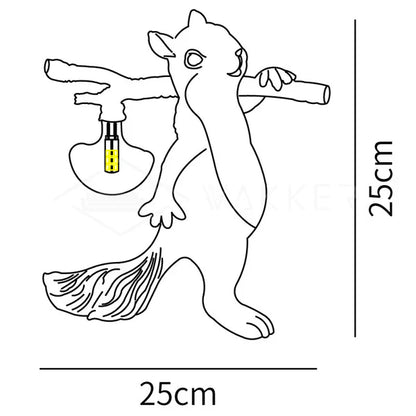 Tischlampe Eichhörnchen – Dekorative LED-Lampe mit Sockel aus Harz und Glas