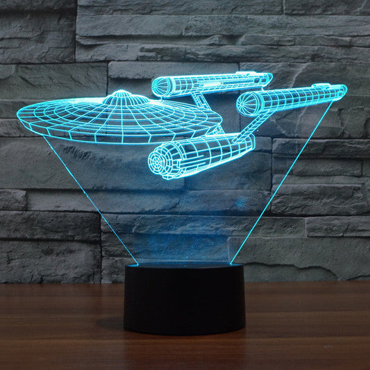 Lumora 3D Star Trek Enterprise Schiff LED Lampe - Multicolor Optische Illusionslicht