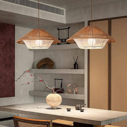 Garduru Japanische Pendelleuchte | Handgefertigte Weidenlampe | Minimalistisches Design für Zuhause