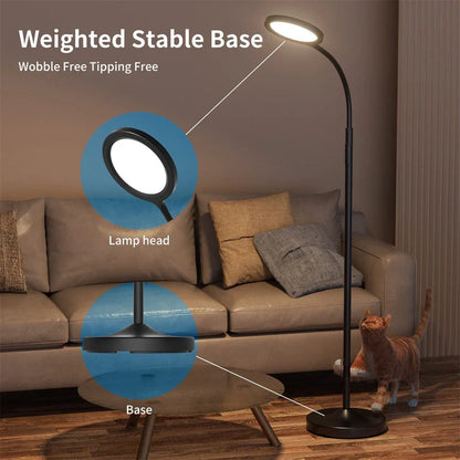 Gooseneck LED Stehleuchte mit Fernbedienung – Stufenloses Dimmen & Einstellbare Farbtemperatur