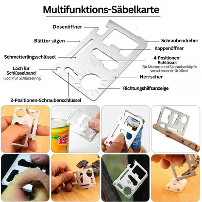 38-in-1 Notfallüberlebenskit mit erster Hilfe, Taschenlampe und Kompass