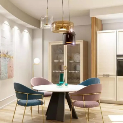 Moderne Aufhängung Le Trio de Hailie – Hängelampen-Set aus Glas und Metall