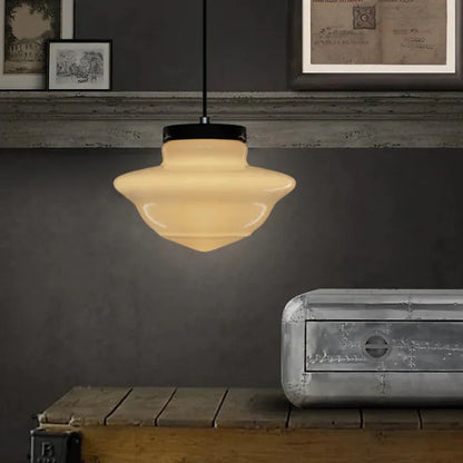 Garduru Weiß Milchglas Geometrische Jar Pendelleuchte
