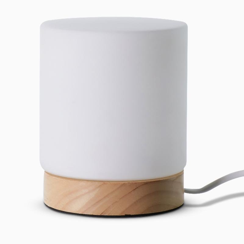 Minimalistische Tischlampe mit Holzbasis | LumeWood