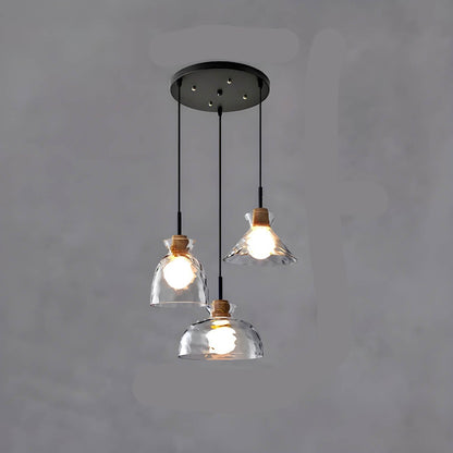 Glas Hängeleuchte TOKYO – Minimalistische Deckenlampe mit 1 oder 3 Köpfen